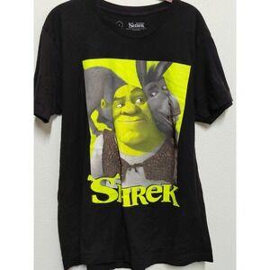 Shrek Donkey Graphic T-Shirt Adult Large Black DreamWorks Movie Tee